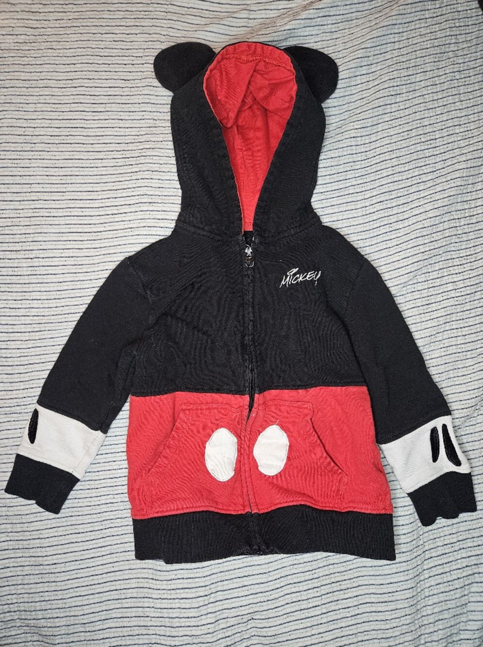 Mickey Mouse Red & Black Kids Hoodie